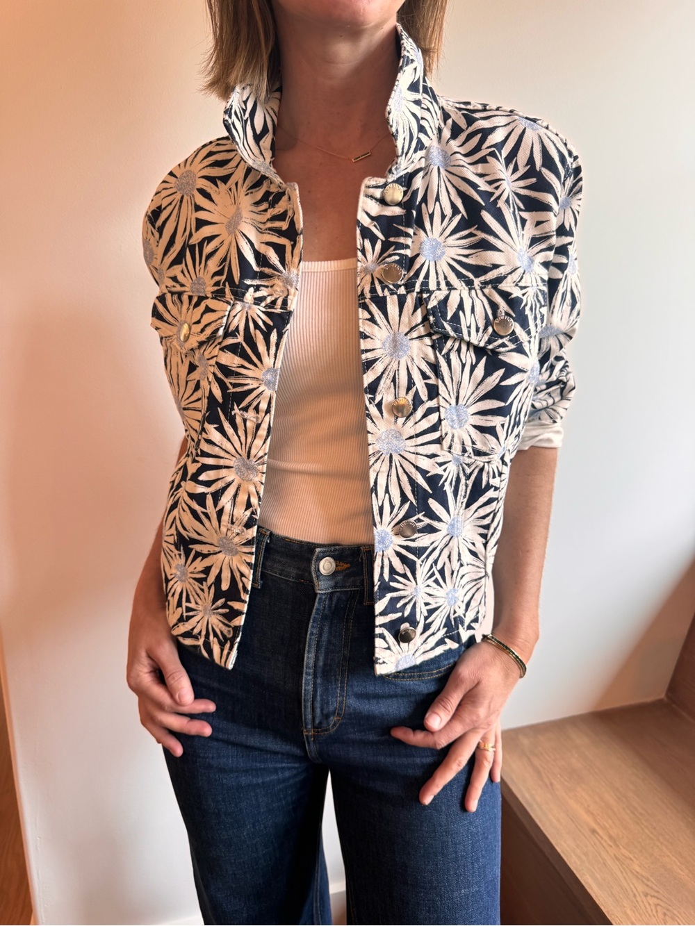 United Colors Of Benetton printed jacket!  Y2K all the way!